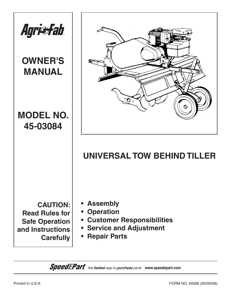 Agri-Fab 45-03084 User Manual | 20 pages