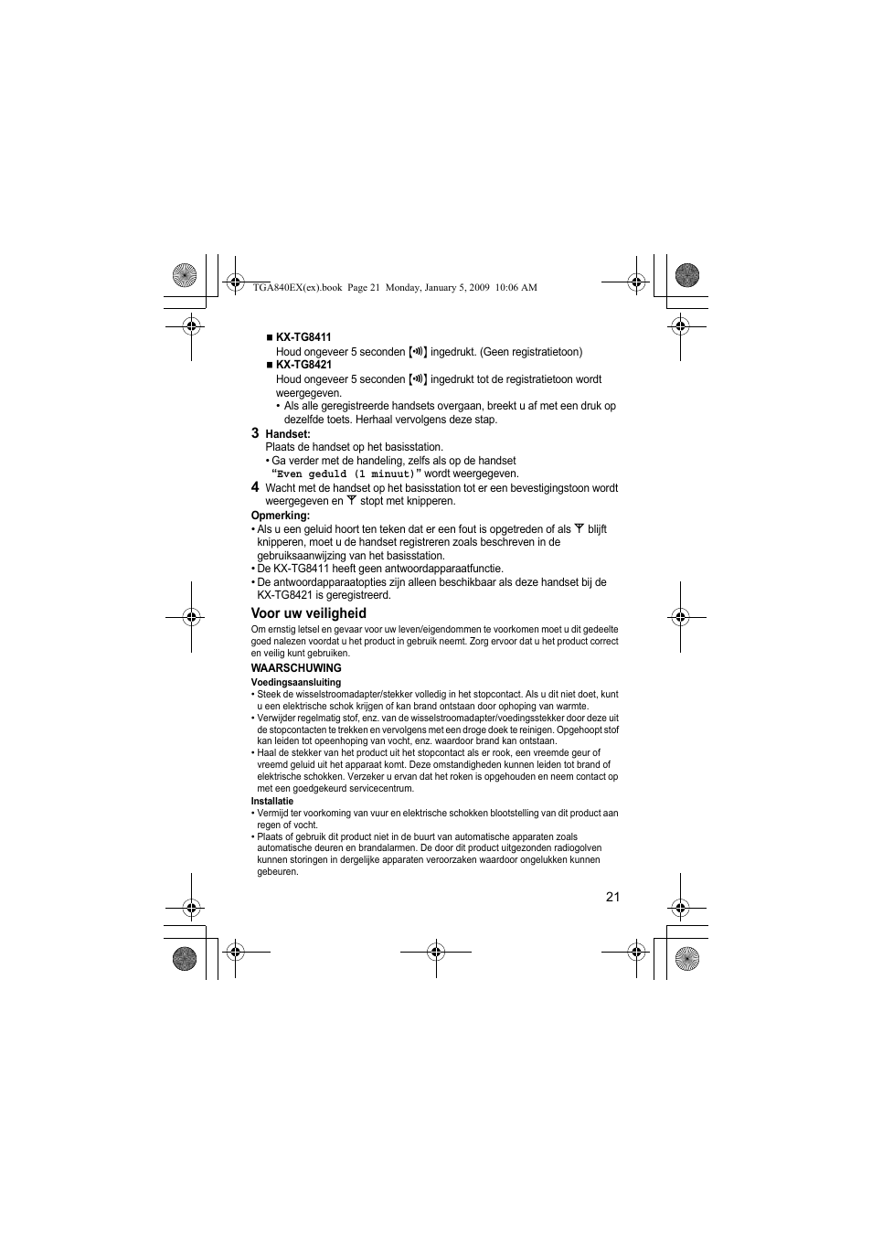Panasonic KXTGA840EX User Manual | Page 21 / 76