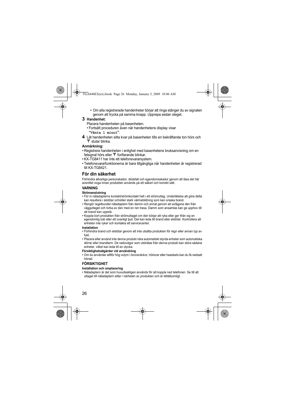 Panasonic KXTGA840EX User Manual | Page 26 / 76