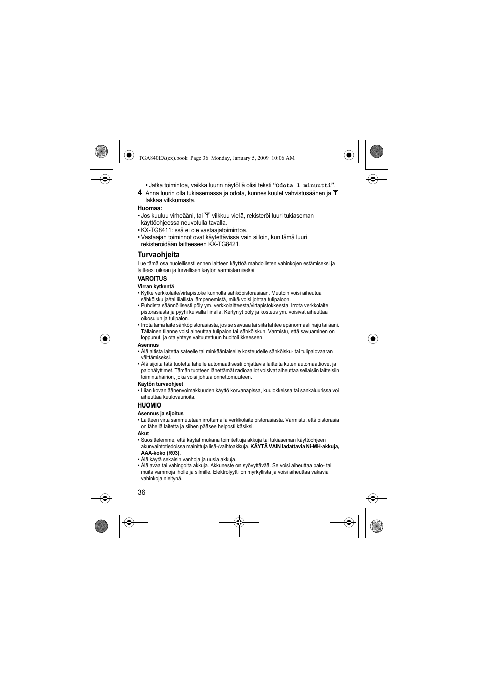 Panasonic KXTGA840EX User Manual | Page 36 / 76