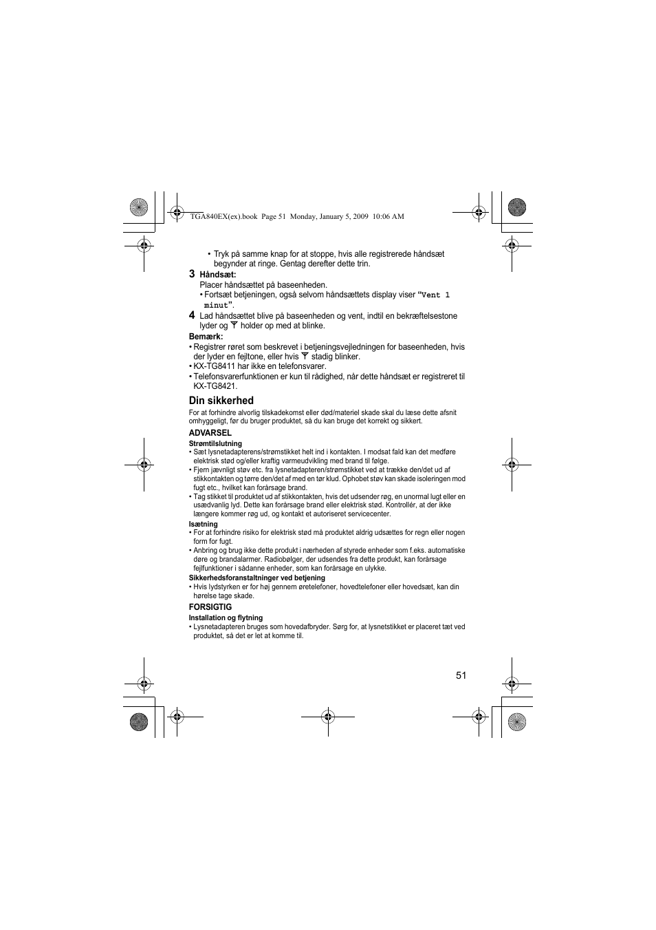 Panasonic KXTGA840EX User Manual | Page 51 / 76