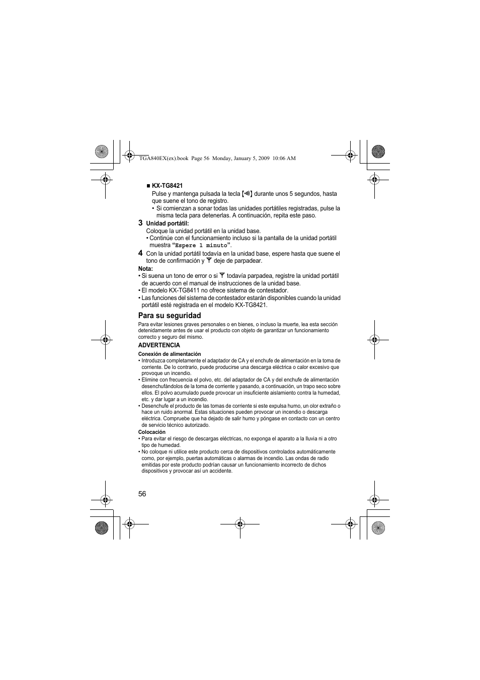 Panasonic KXTGA840EX User Manual | Page 56 / 76