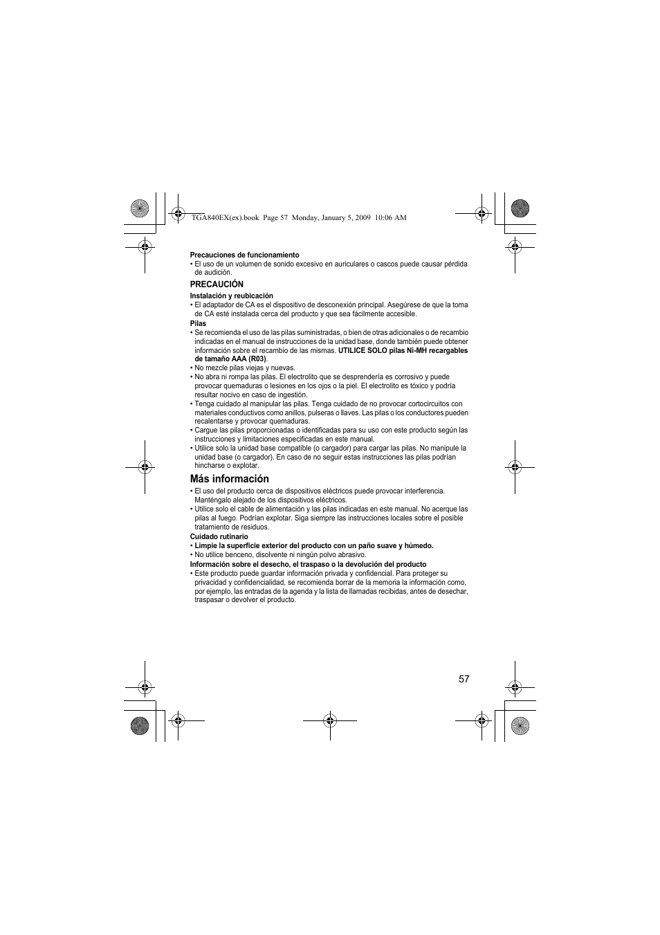 Más información | Panasonic KXTGA840EX User Manual | Page 57 / 76