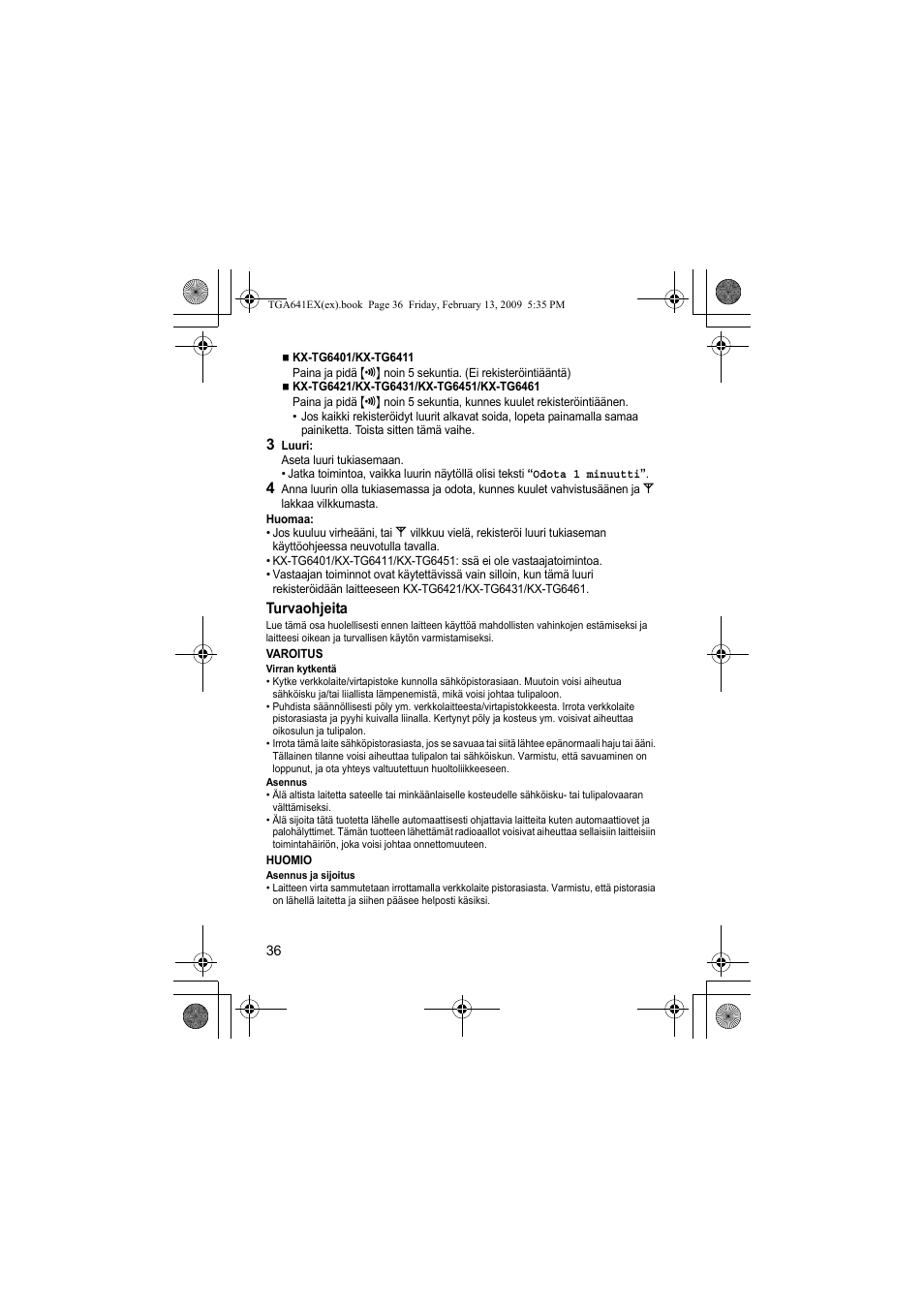 Panasonic KXTGA641EX User Manual | Page 36 / 76