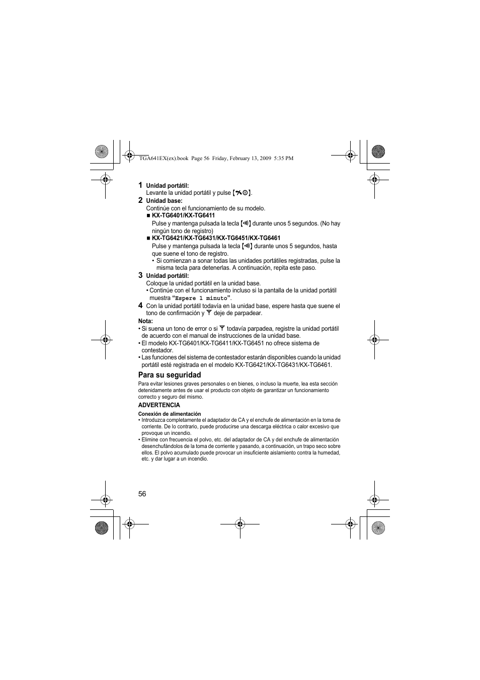 Panasonic KXTGA641EX User Manual | Page 56 / 76