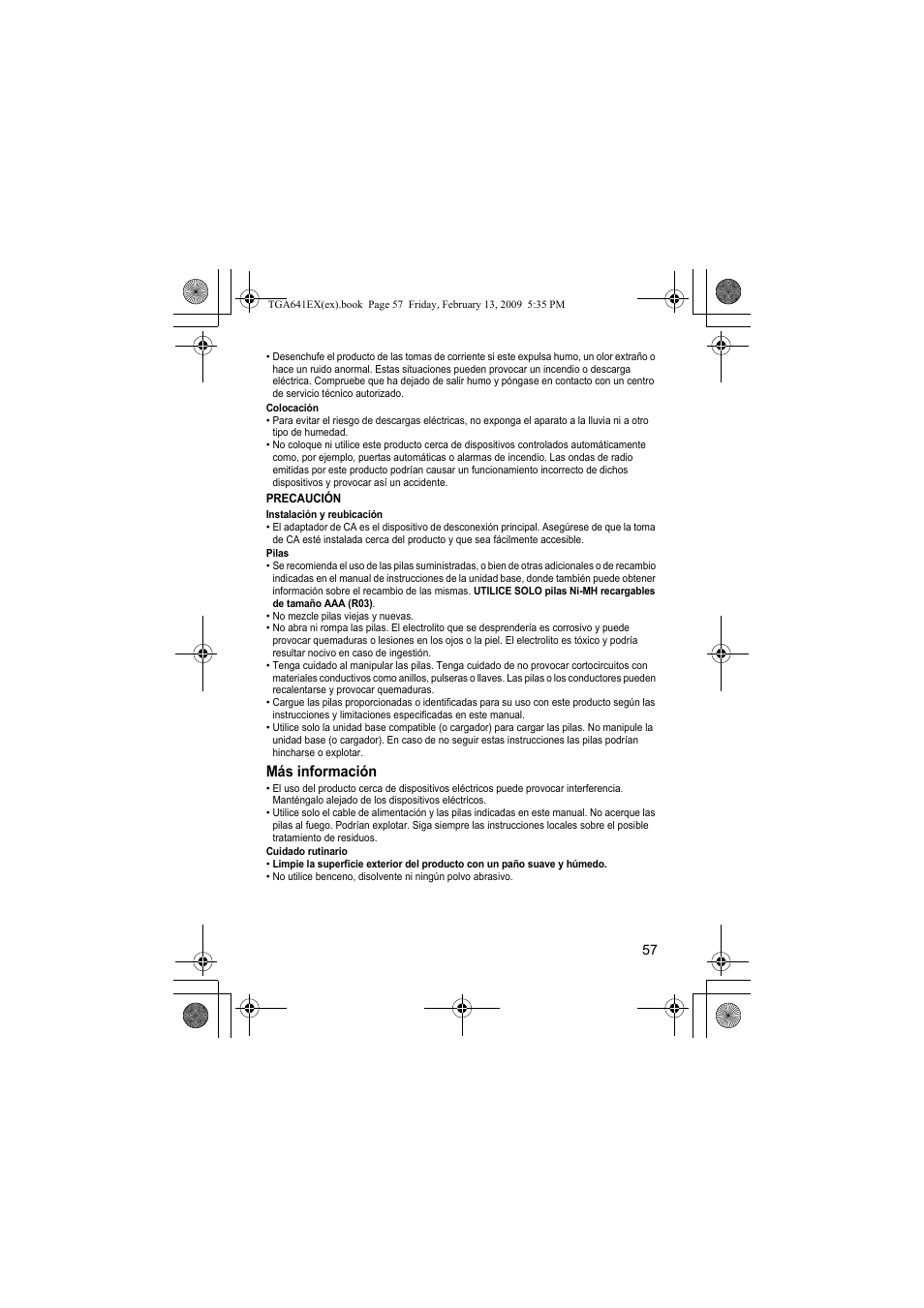 Más información | Panasonic KXTGA641EX User Manual | Page 57 / 76