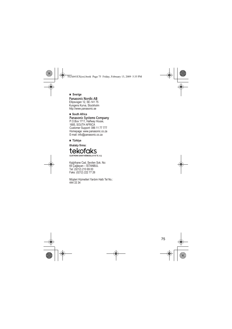 Panasonic KXTGA641EX User Manual | Page 75 / 76