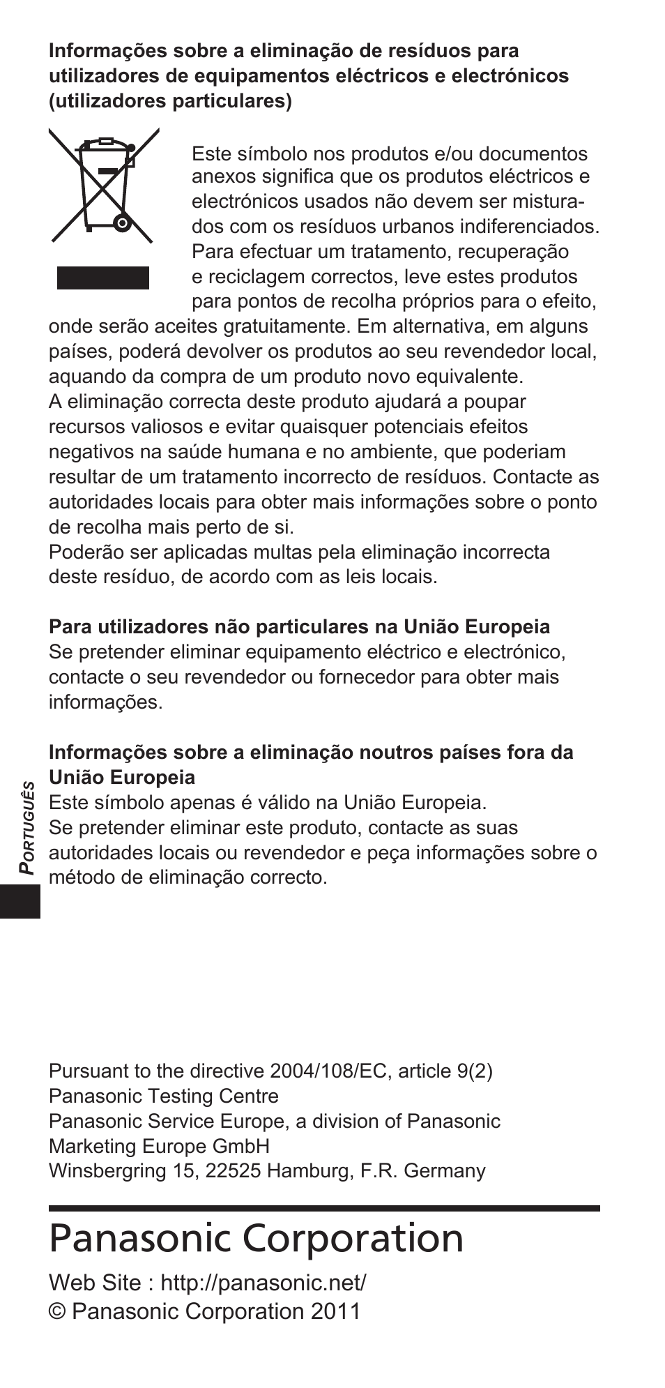 Panasonic corporation | Panasonic TYEW3D3LE User Manual | Page 112 / 208