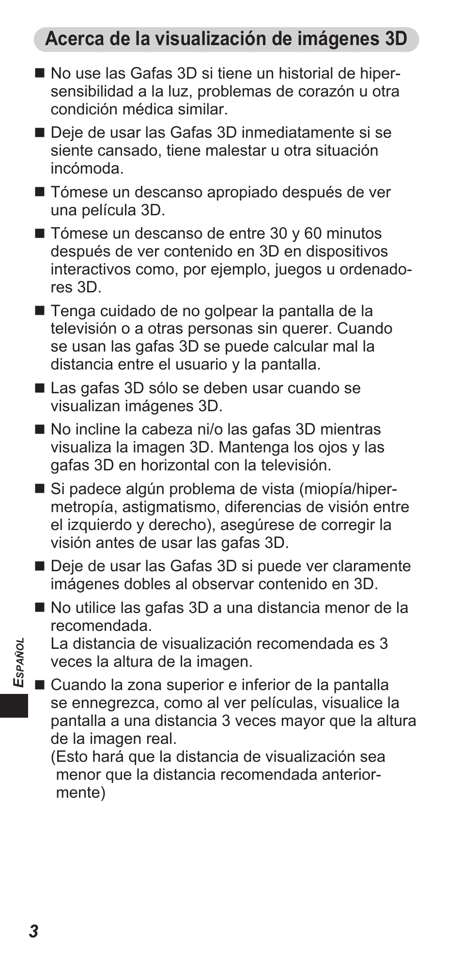 Acerca de la visualización de imágenes 3d | Panasonic TYEW3D3LE User Manual | Page 130 / 208