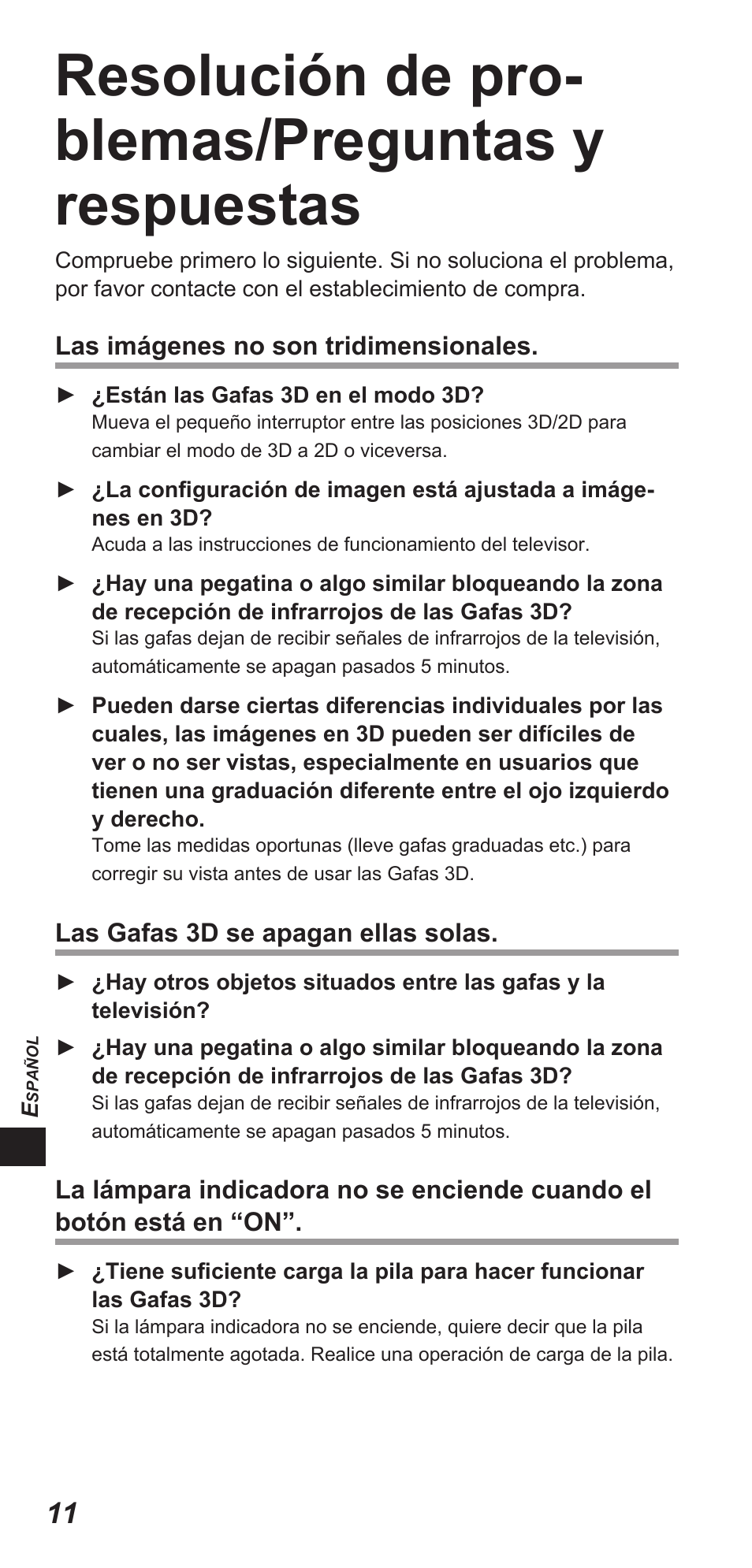 Resolución de pro- blemas/preguntas y respuestas | Panasonic TYEW3D3LE User Manual | Page 138 / 208