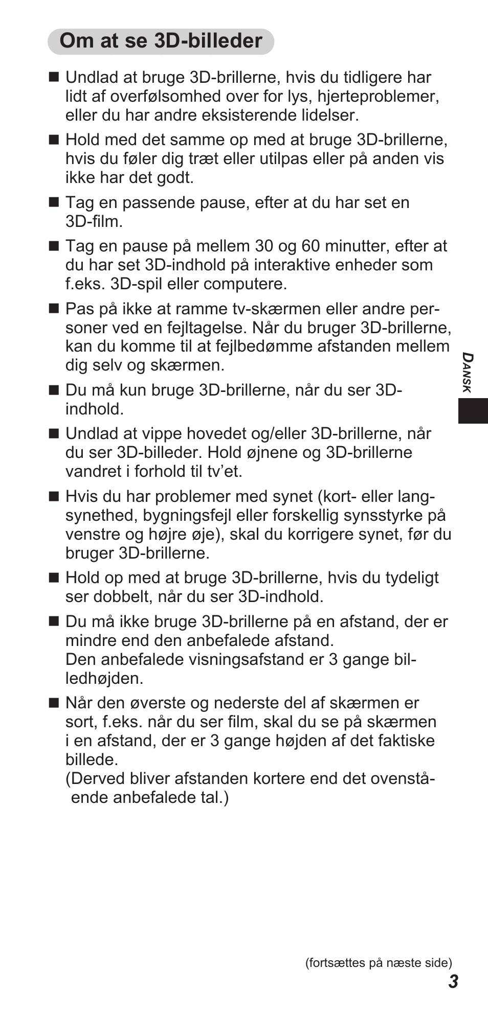 Om at se 3d-billeder | Panasonic TYEW3D3LE User Manual | Page 17 / 208