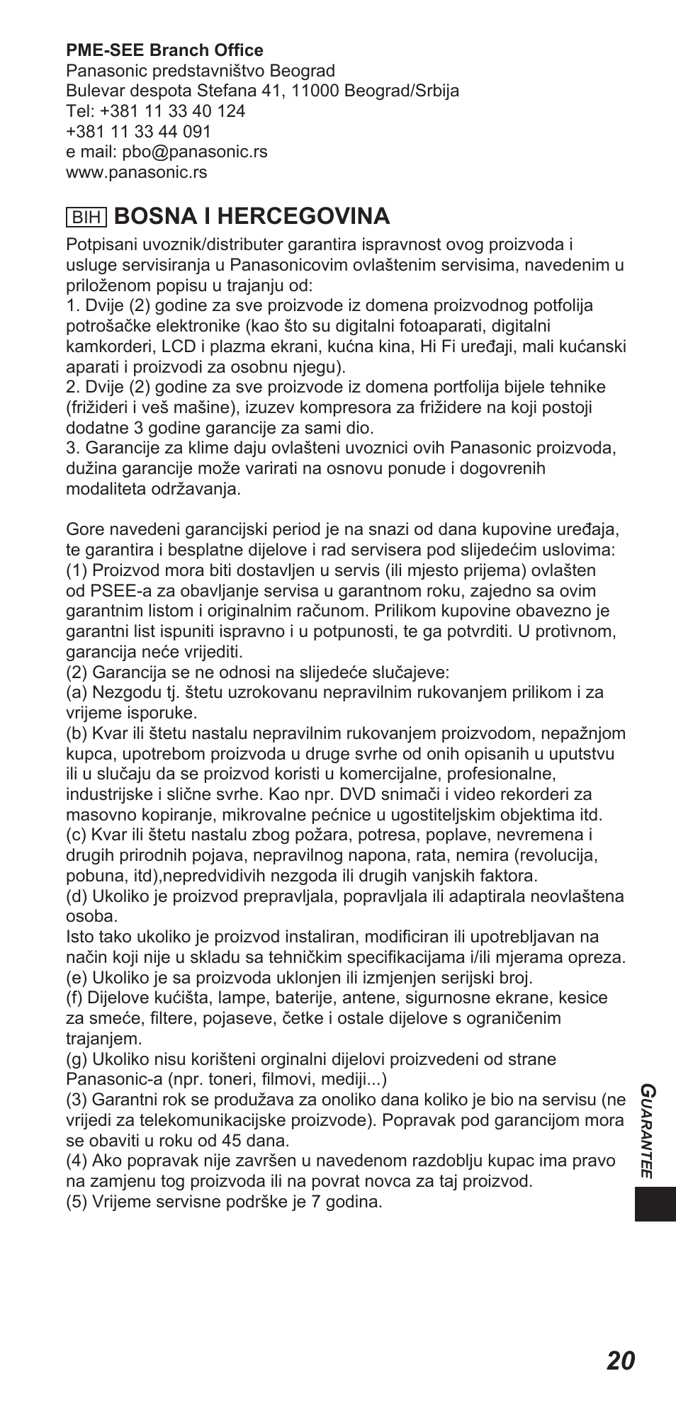 Bosna i hercegovina | Panasonic TYEW3D3LE User Manual | Page 189 / 208