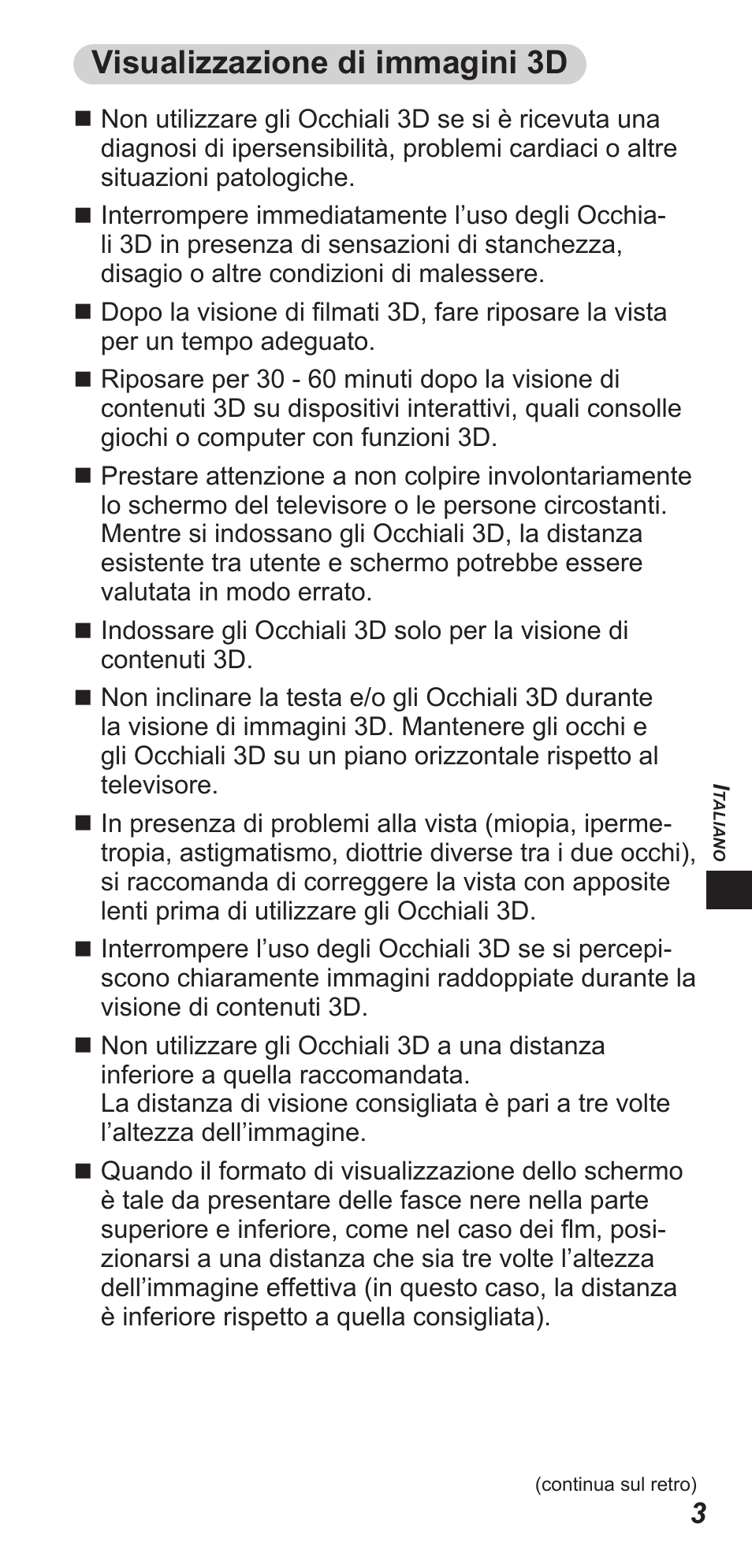 Visualizzazione di immagini 3d | Panasonic TYEW3D3LE User Manual | Page 73 / 208