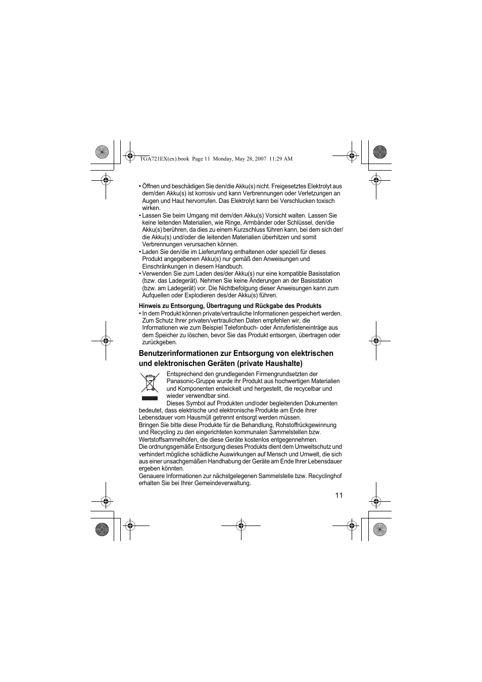 Panasonic KXTGA721EX User Manual | Page 11 / 80