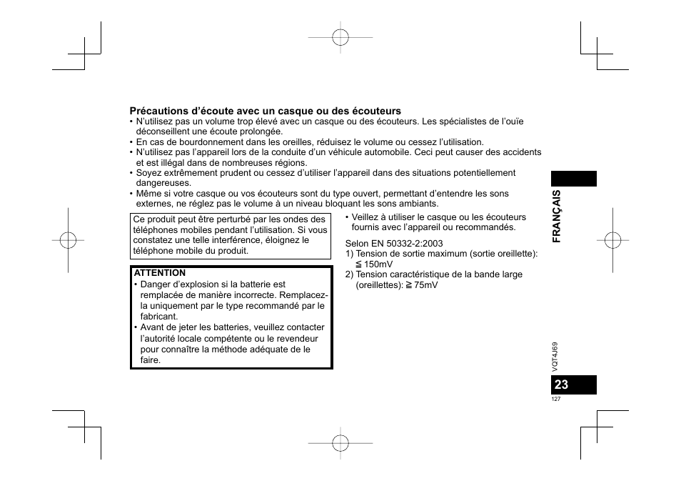 Panasonic RRXS350E User Manual | Page 127 / 178