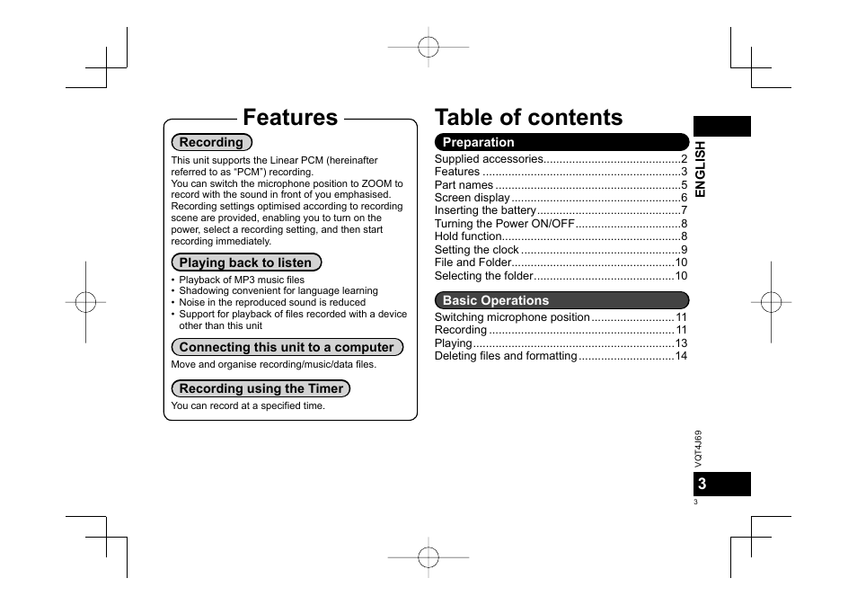Panasonic RRXS350E User Manual | Page 3 / 178