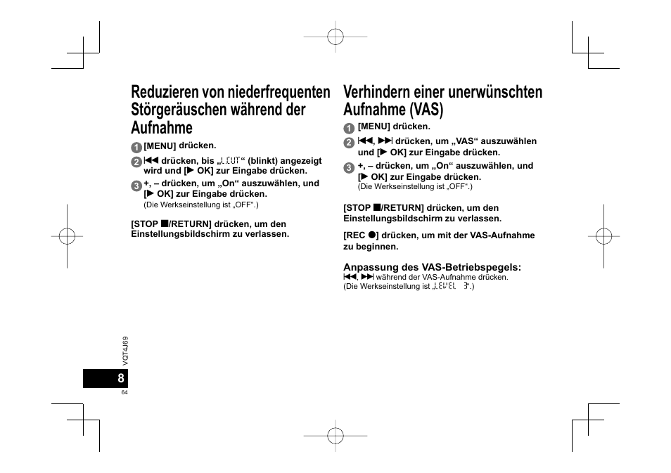 Panasonic RRXS350E User Manual | Page 64 / 178