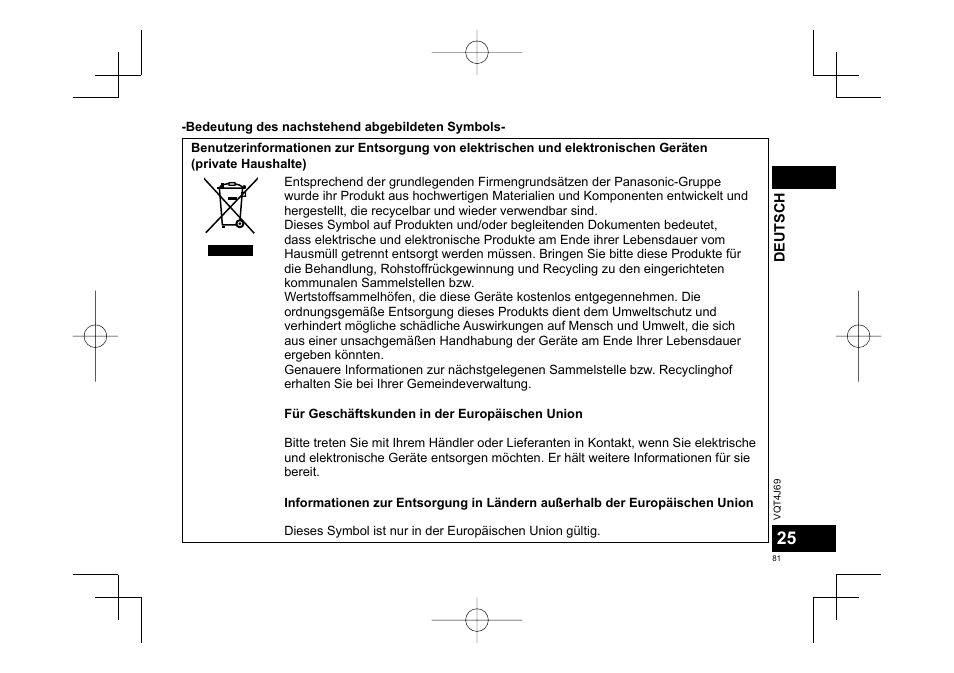 Panasonic RRXS350E User Manual | Page 81 / 178