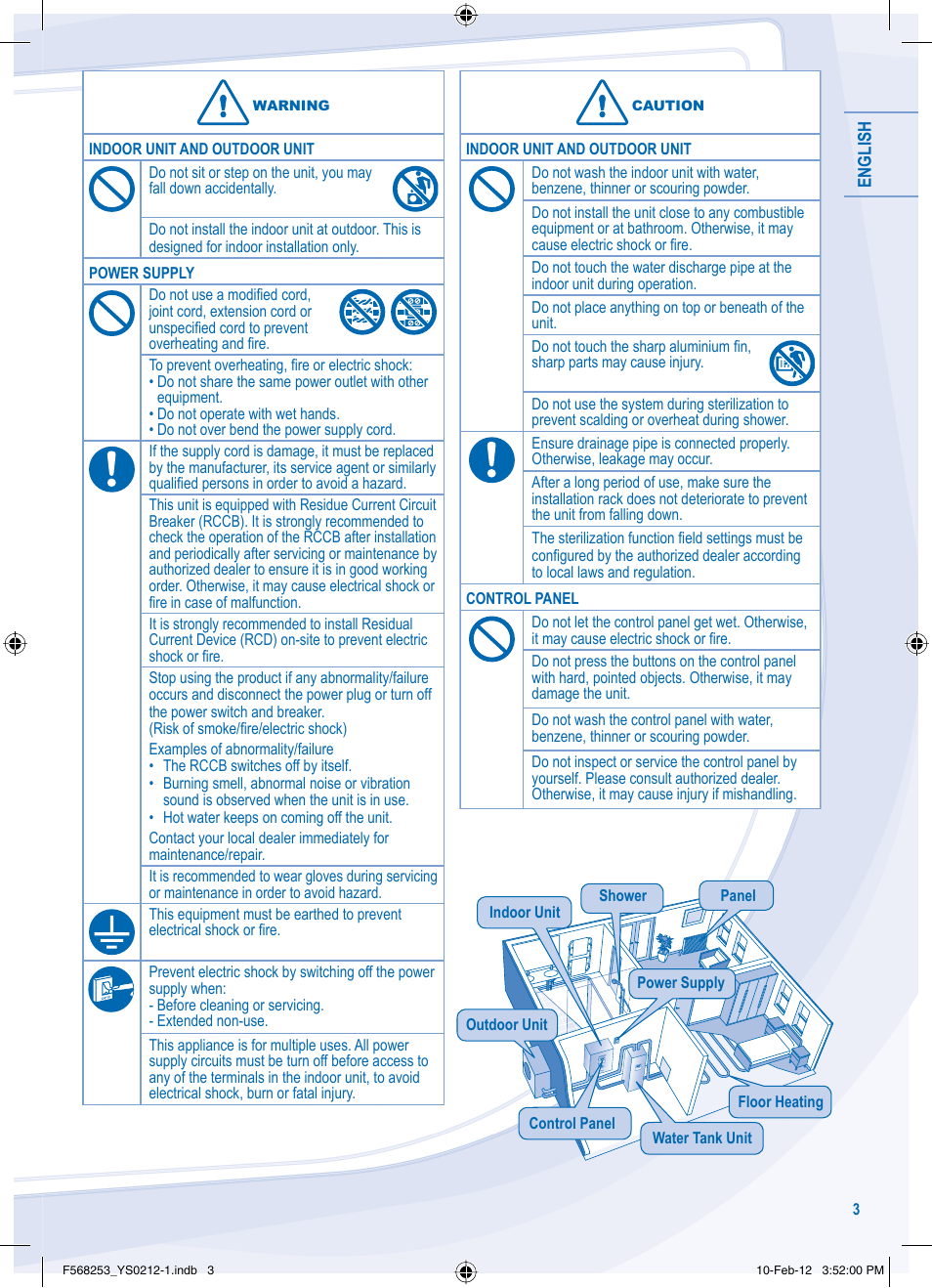 Panasonic WHUH09DE5 User Manual | Page 3 / 76
