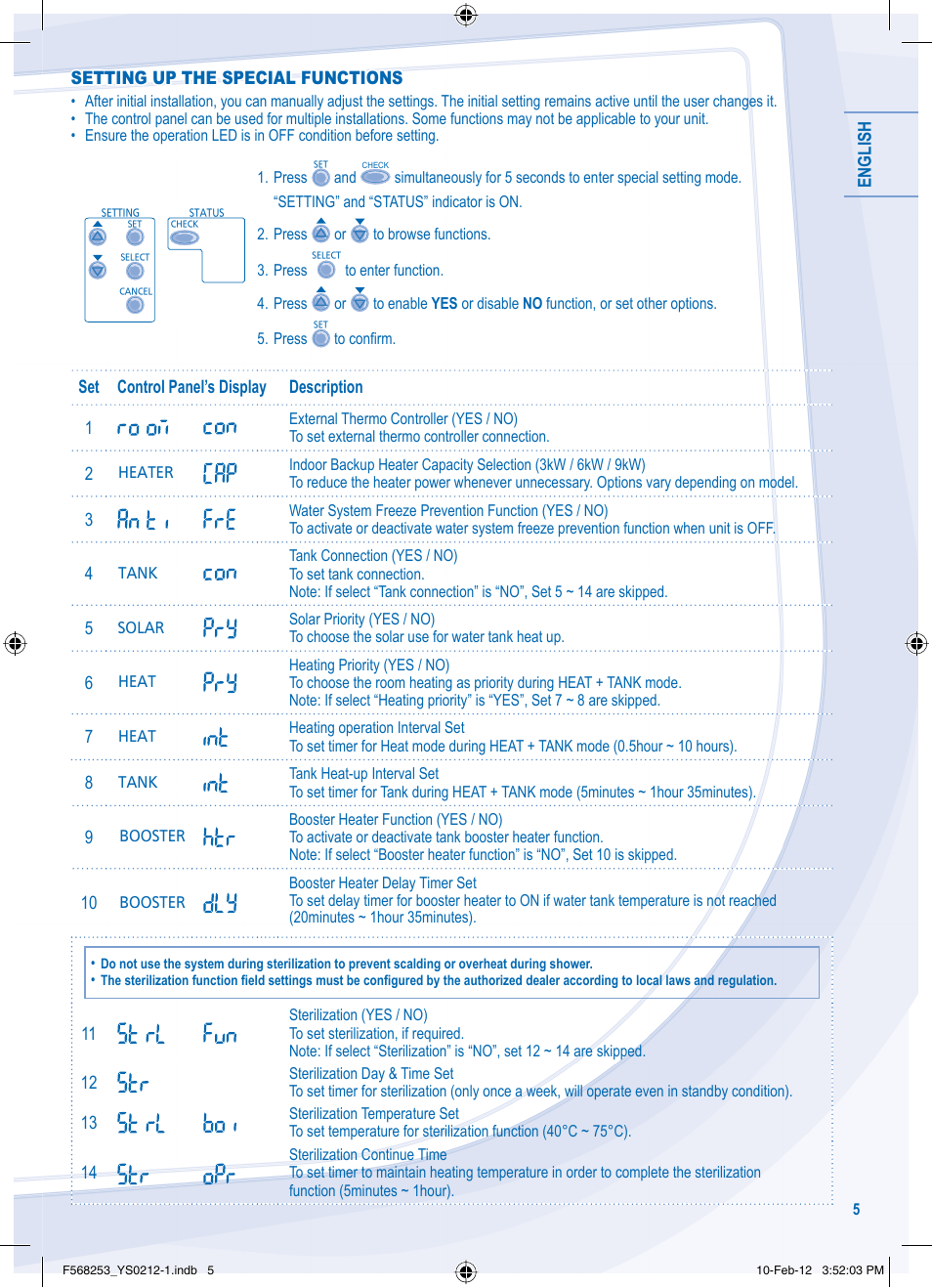 Panasonic WHUH09DE5 User Manual | Page 5 / 76
