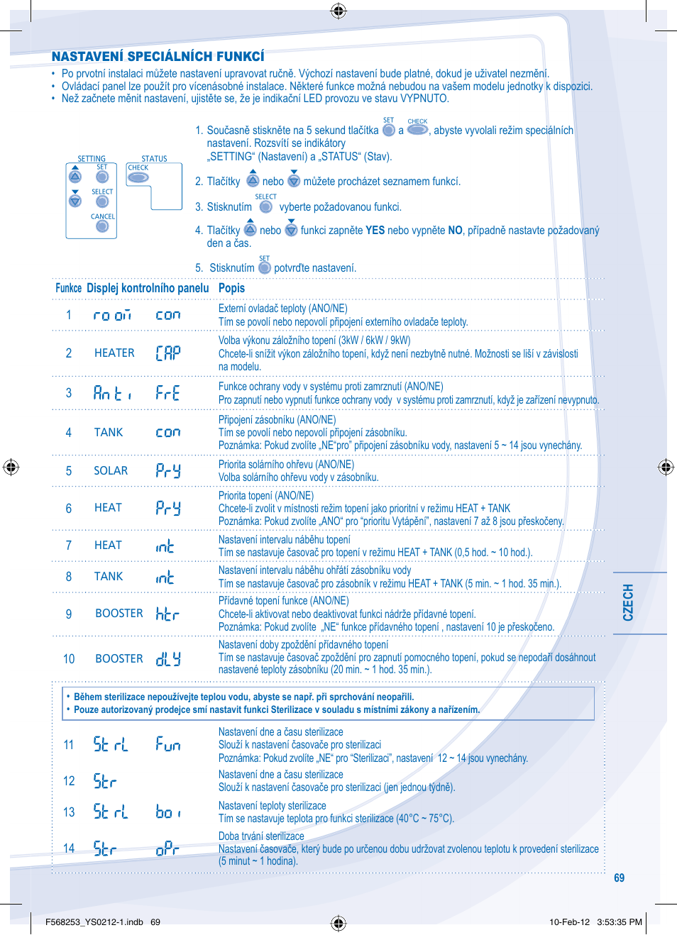Panasonic WHUH09DE5 User Manual | Page 69 / 76