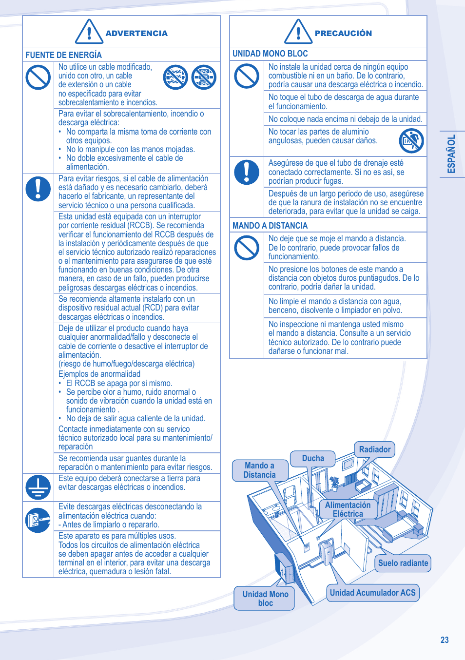 Panasonic WHMXC09D3E5 User Manual | Page 23 / 92