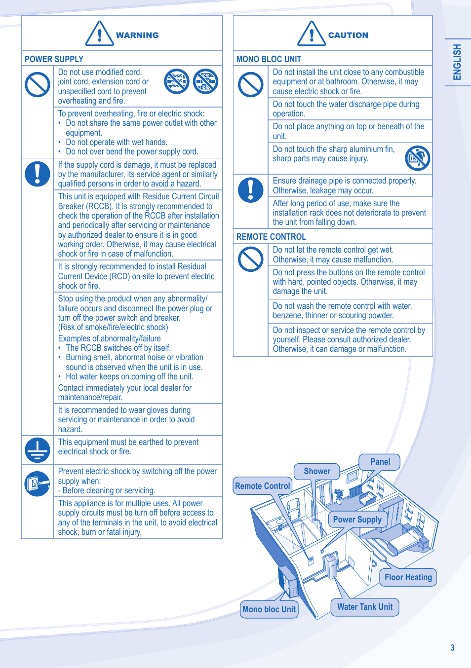 Panasonic WHMXC09D3E5 User Manual | Page 3 / 92