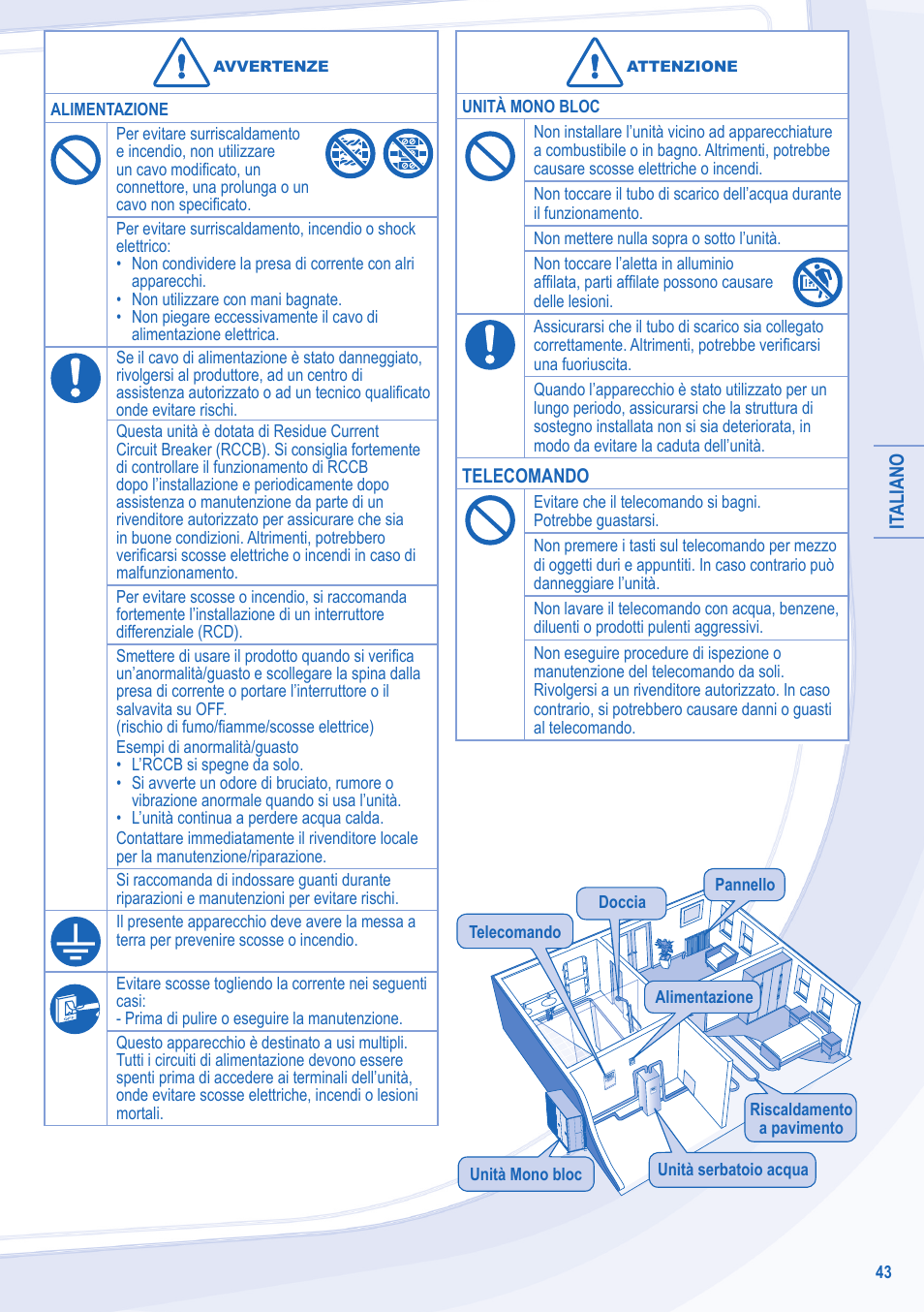 Panasonic WHMXC09D3E5 User Manual | Page 43 / 92