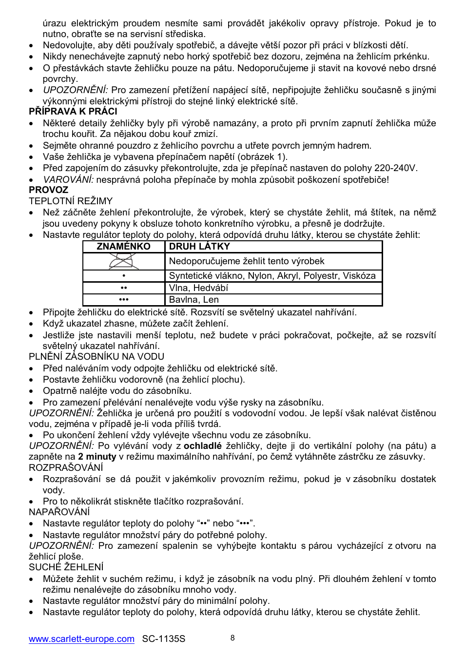 Scarlett SC-1135S User Manual | Page 8 / 29