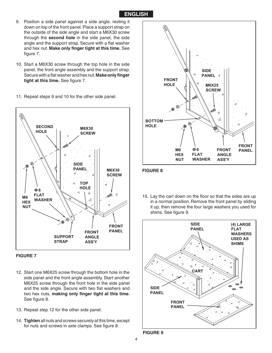 English | Agri-Fab 14 cu. ft. Farm/Yard Cart 45-01773 User Manual | Page 4 / 12