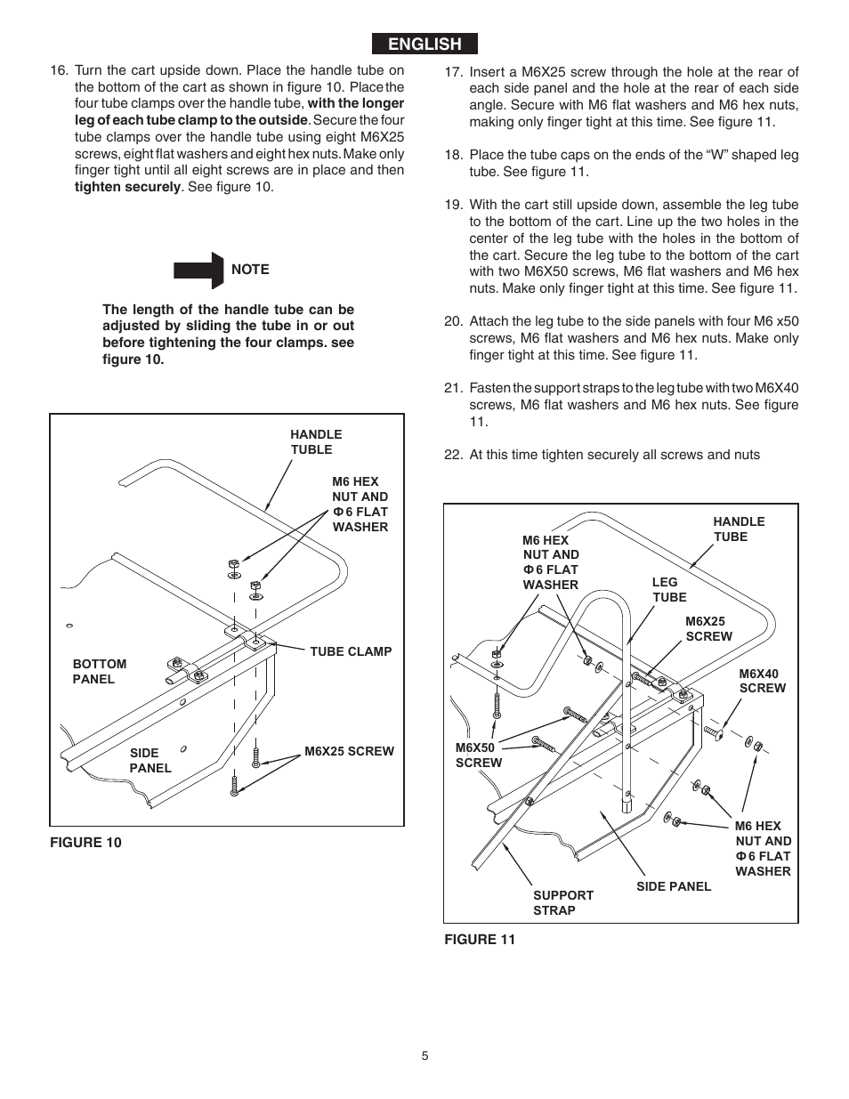English | Agri-Fab 14 cu. ft. Farm/Yard Cart 45-01773 User Manual | Page 5 / 12