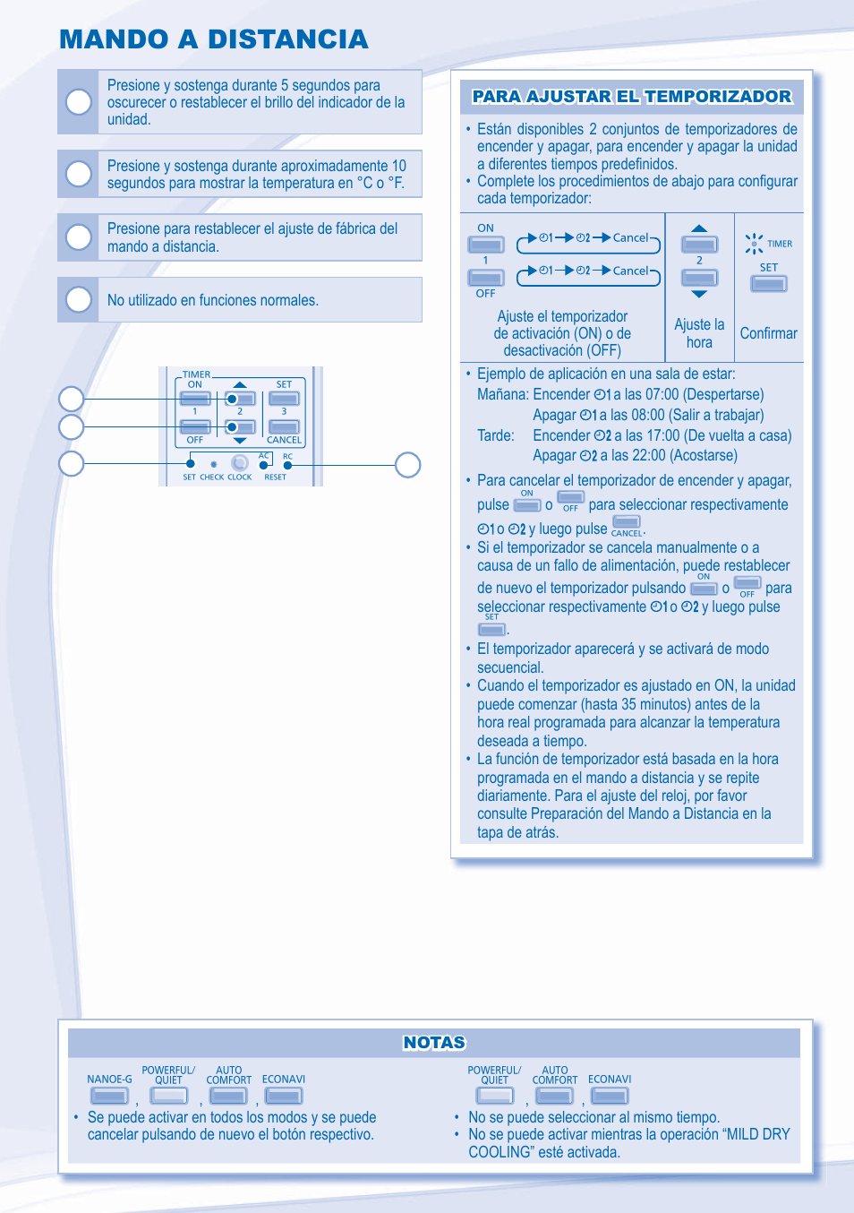 Mando a distancia | Panasonic CSXE15NKE3 User Manual | Page 24 / 52