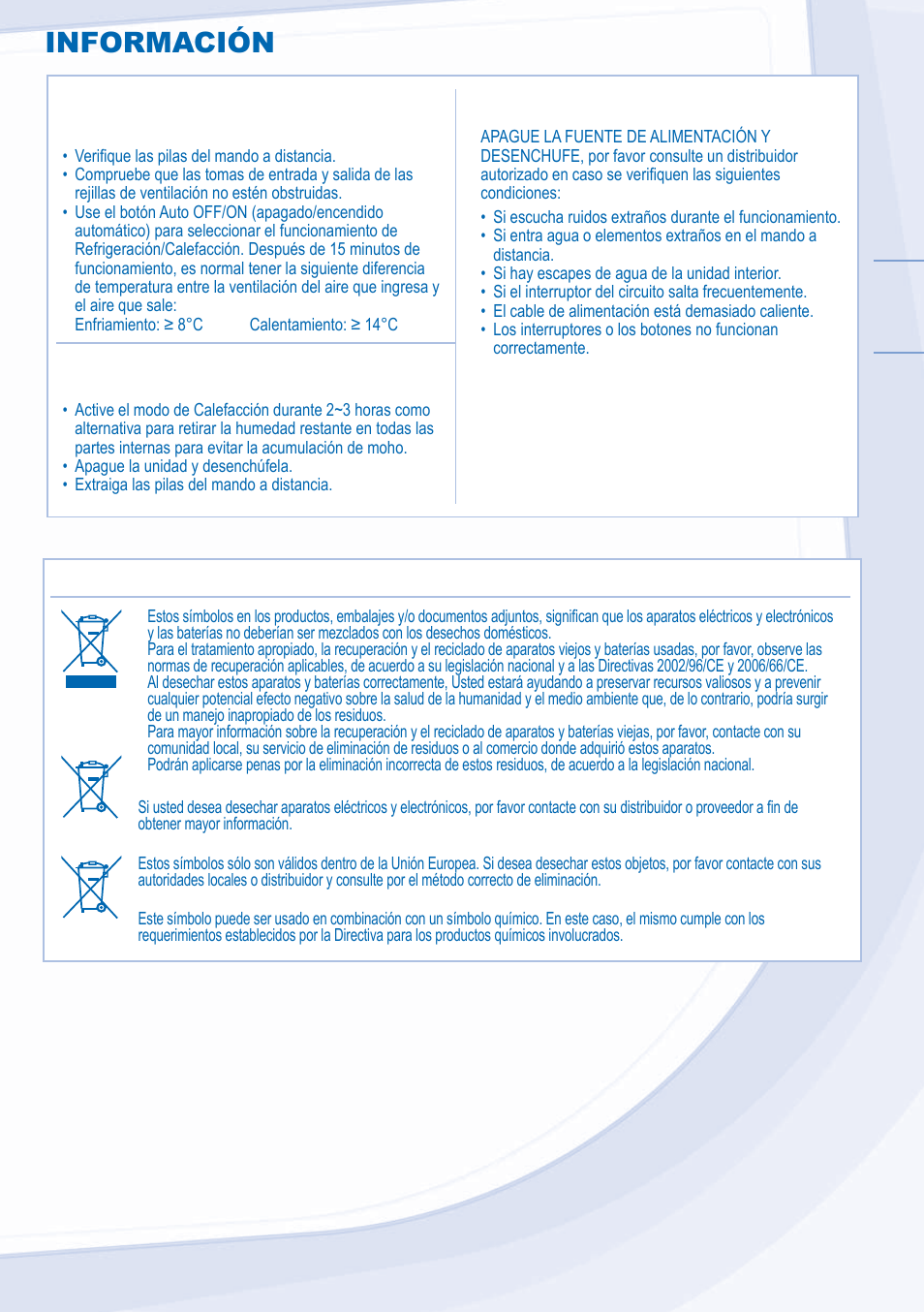 Información | Panasonic CSXE15NKE3 User Manual | Page 27 / 52