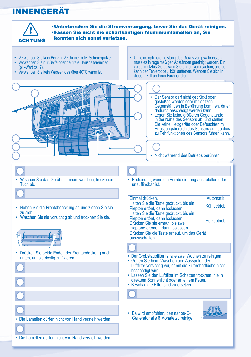 Innengerät | Panasonic CSXE15NKE3 User Manual | Page 33 / 52