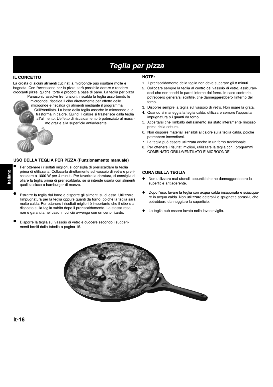 Teglia per pizza, It-16 | Panasonic NNL534MBWPG User Manual | Page 129 / 189