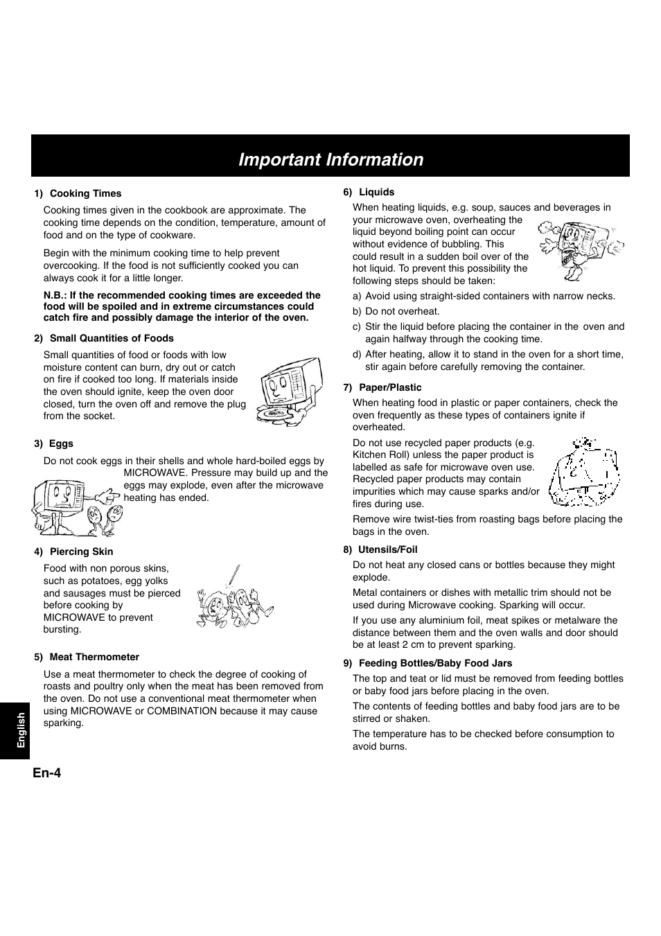 Important information, En-4 | Panasonic NNL534MBWPG User Manual | Page 136 / 189