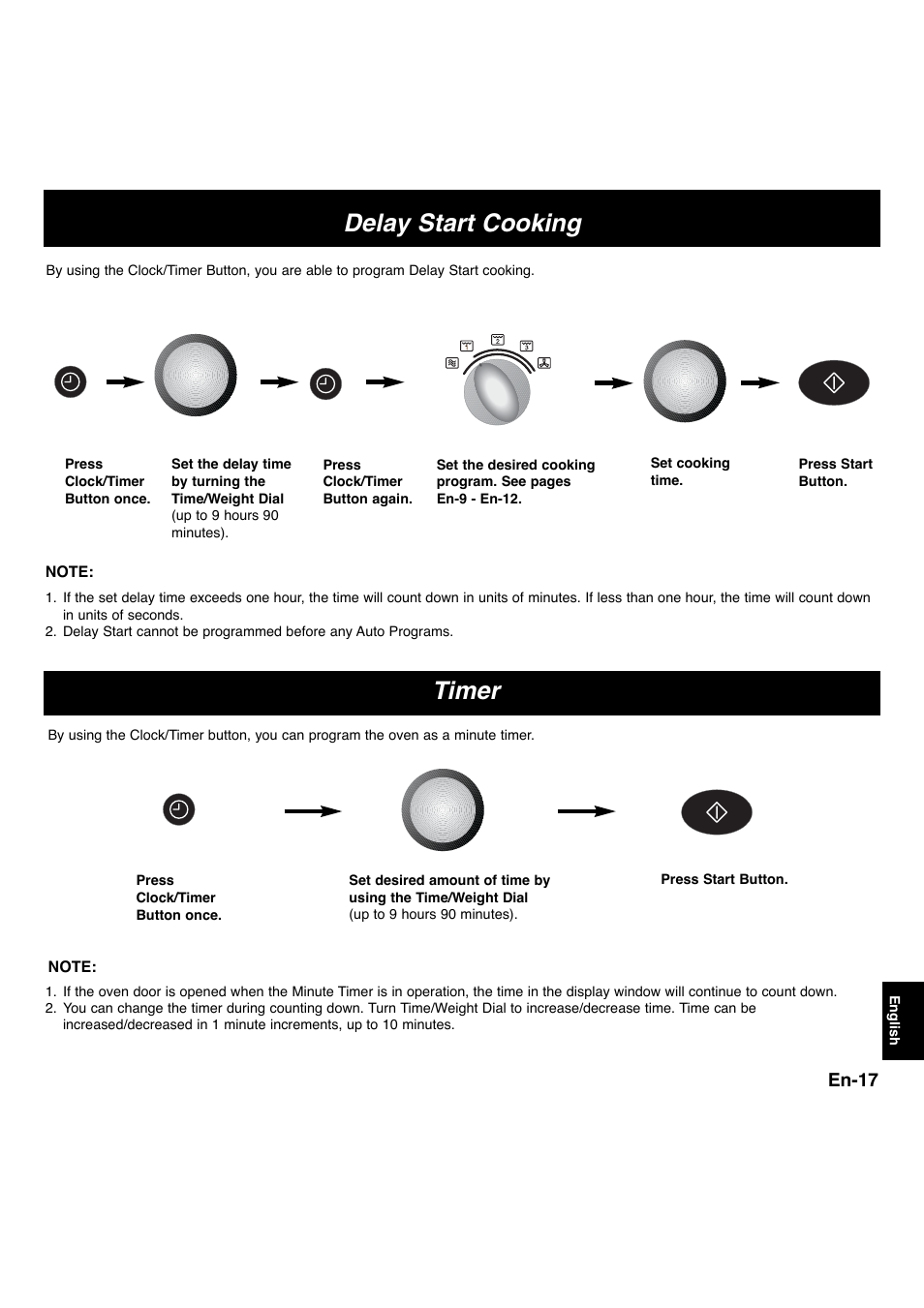 Delay start cooking, Timer, En-17 | Panasonic NNL534MBWPG User Manual | Page 149 / 189