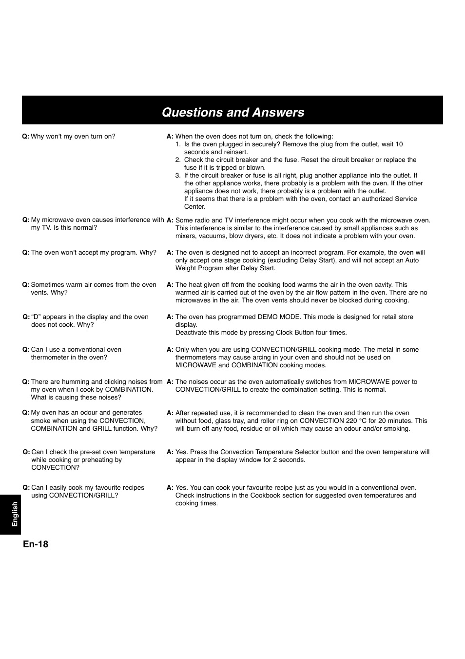 Questions and answers, En-18 | Panasonic NNL534MBWPG User Manual | Page 150 / 189