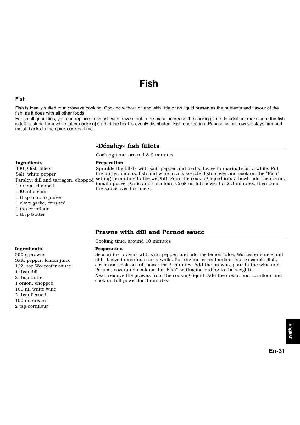 Fish | Panasonic NNL534MBWPG User Manual | Page 163 / 189