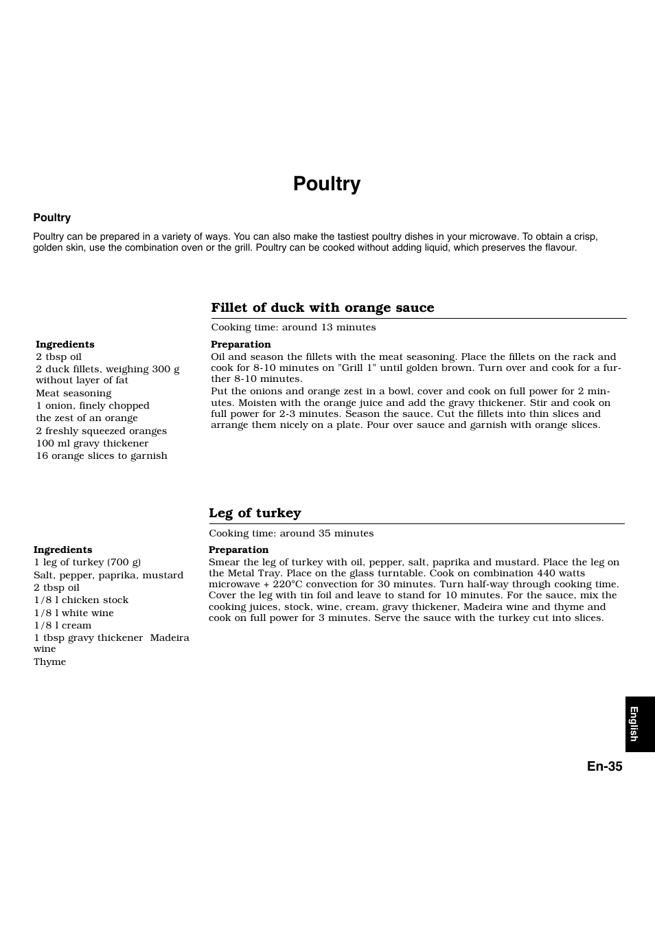 Poultry | Panasonic NNL534MBWPG User Manual | Page 167 / 189