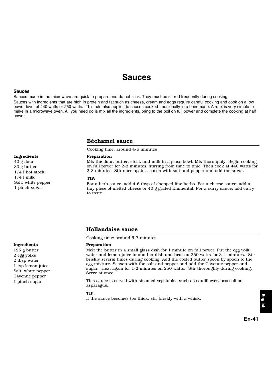 Sauces | Panasonic NNL534MBWPG User Manual | Page 173 / 189