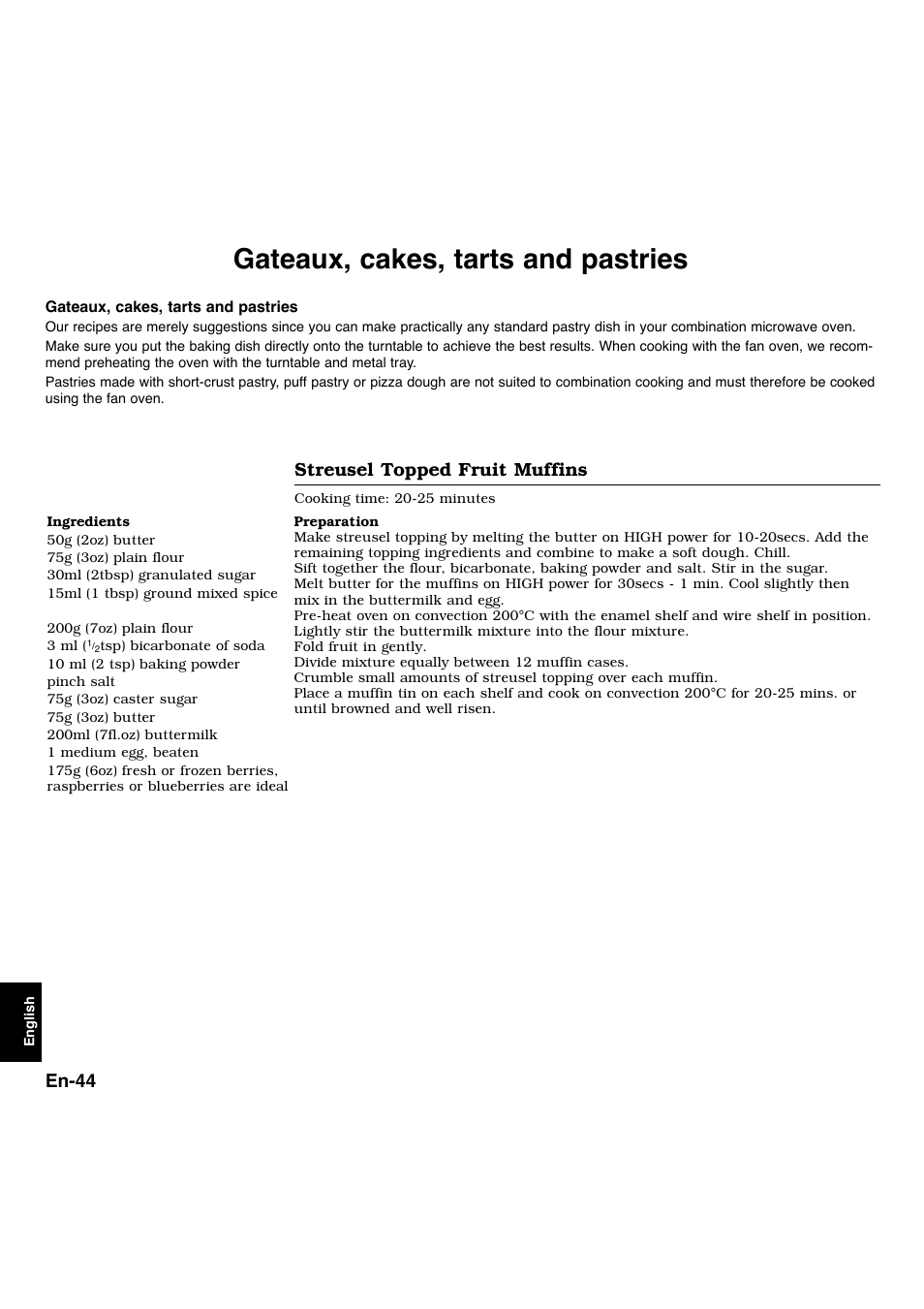 Gateaux, cakes, tarts and pastries | Panasonic NNL534MBWPG User Manual | Page 176 / 189