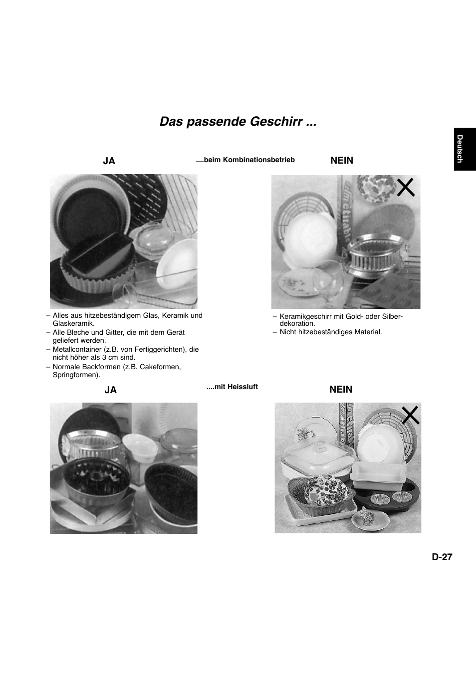 Das passende geschirr | Panasonic NNL534MBWPG User Manual | Page 28 / 189