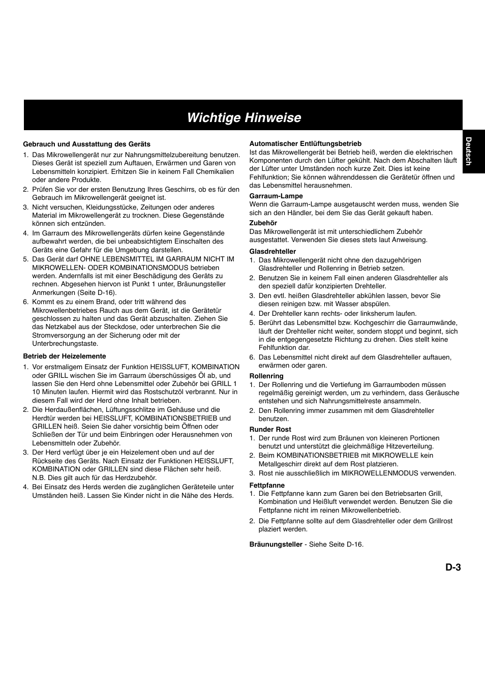 Wichtige hinweise | Panasonic NNL534MBWPG User Manual | Page 4 / 189