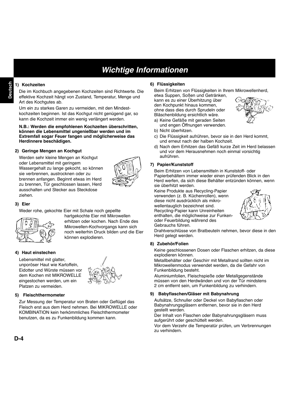 Wichtige informationen | Panasonic NNL534MBWPG User Manual | Page 5 / 189