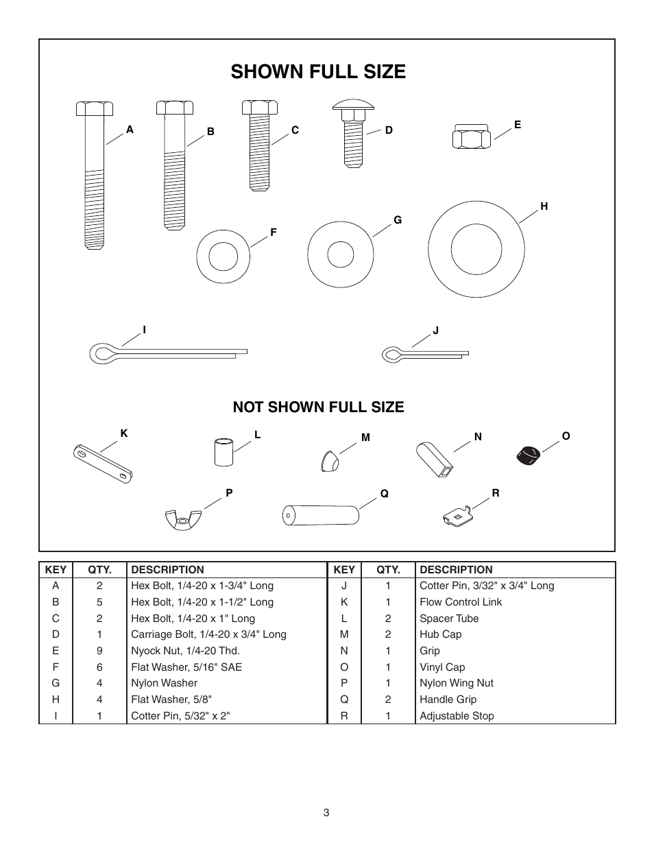 Shown full size, Not shown full size | Agri-Fab 45-02103 User Manual | Page 3 / 12