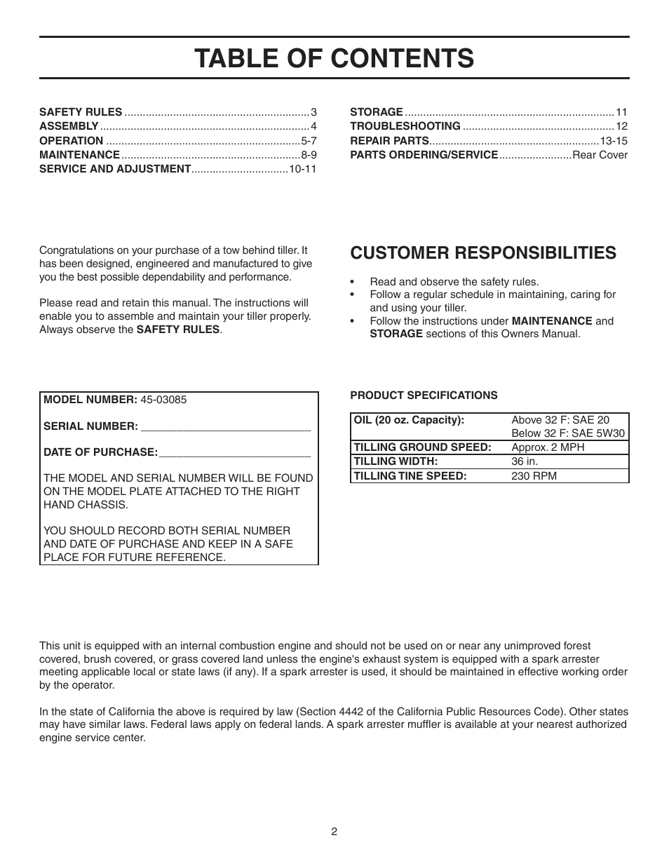 Agri-Fab 45-03085 User Manual | Page 2 / 16