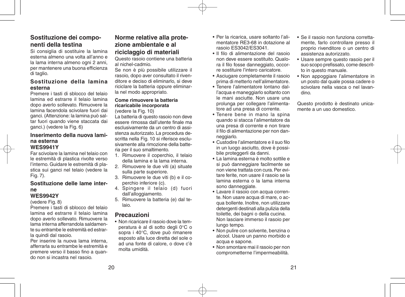 Panasonic ES3042 User Manual | Page 11 / 38