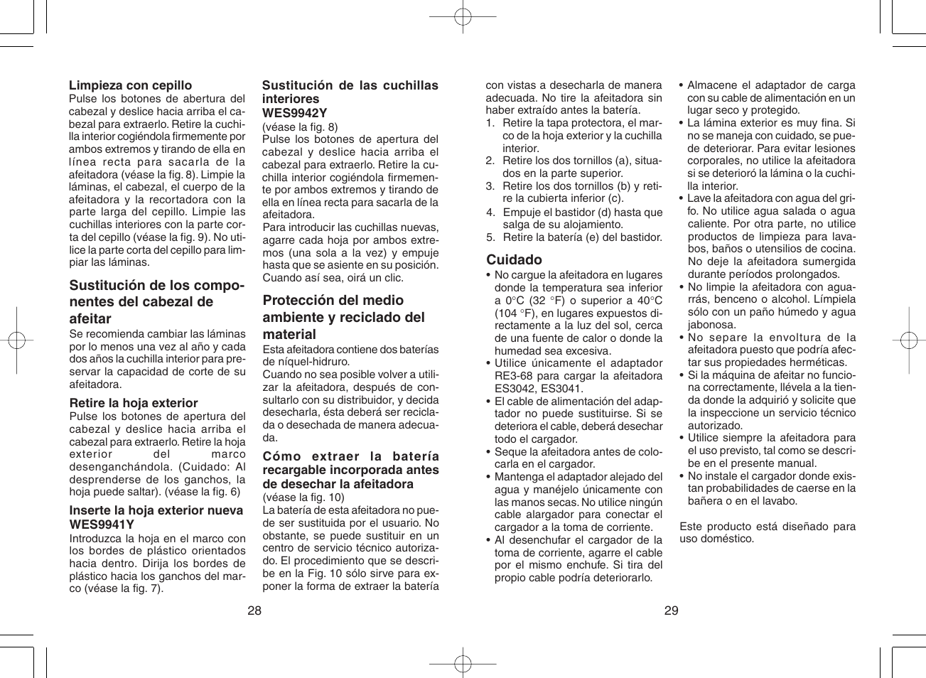 Panasonic ES3042 User Manual | Page 15 / 38