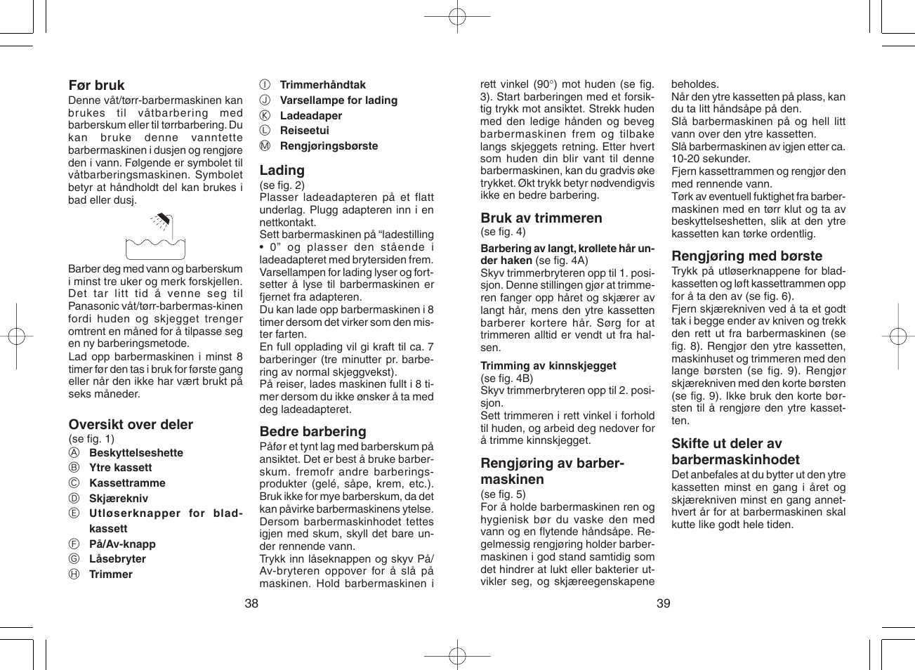 Panasonic ES3042 User Manual | Page 20 / 38